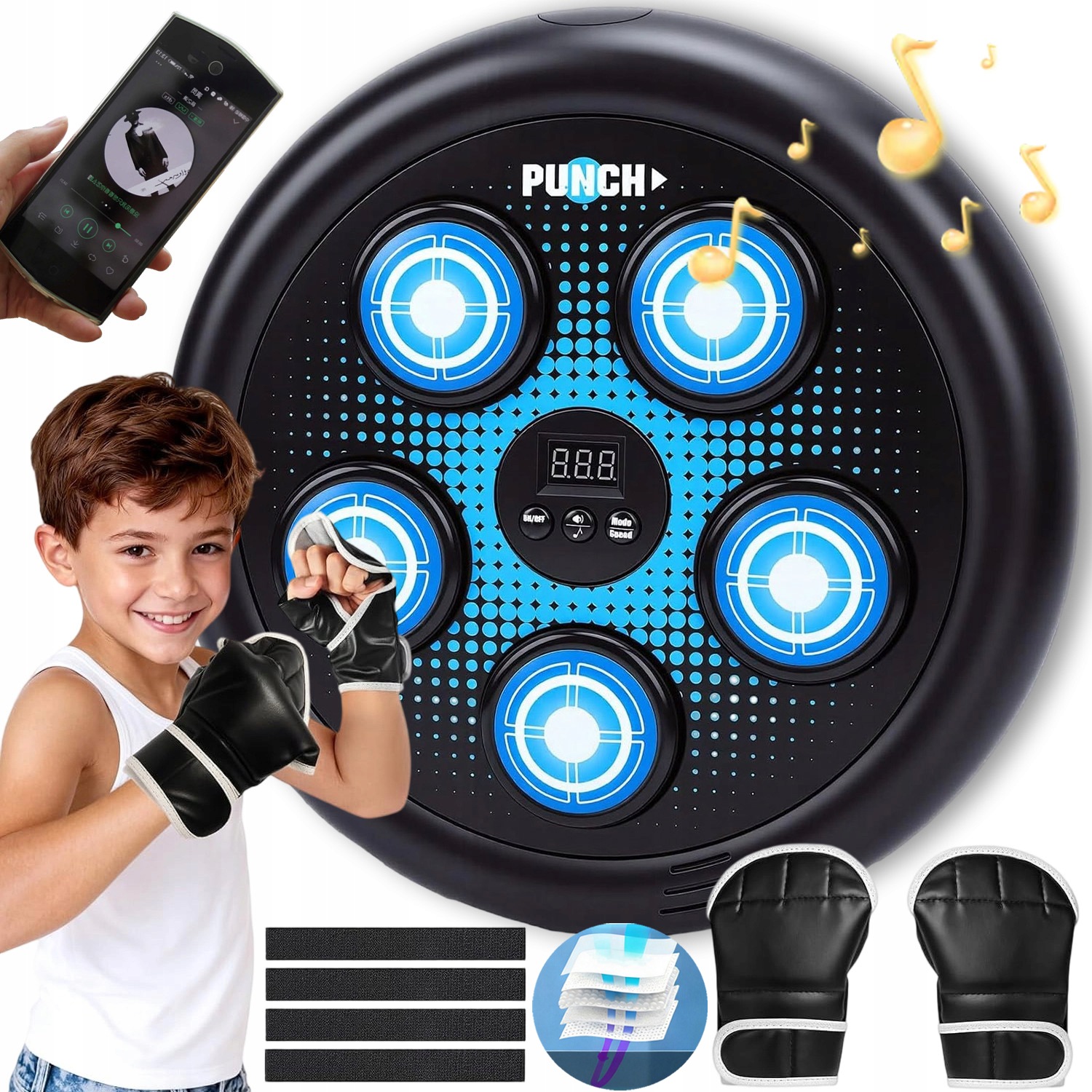 Music Boxing Machine Boxovací Stěna Hudební Štít Bluetooth Rukavice