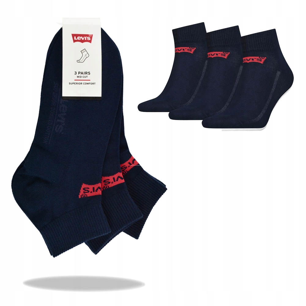 

Levi's Skarpety Męskie Zakostki 3 pary Navy 39/42