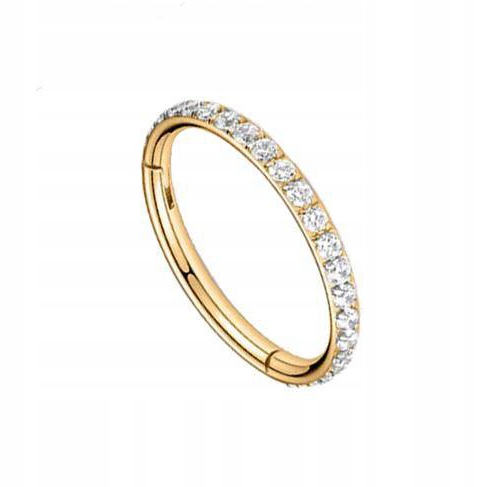 

Kolczyk tytanowe kółko z cyrkoniami złote 1,0/8