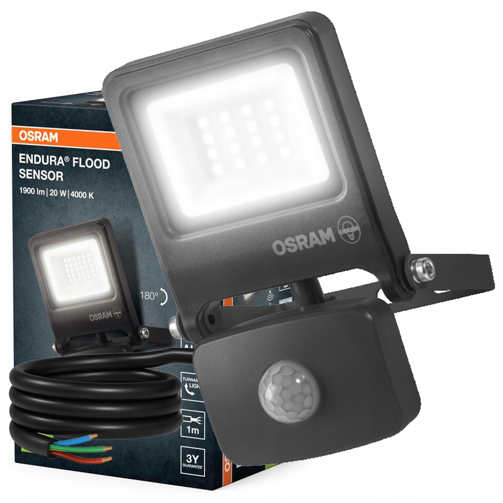 Led reflektor Snímač pohybu a soumraku 20W 4000K 1800lm IP44 Endura