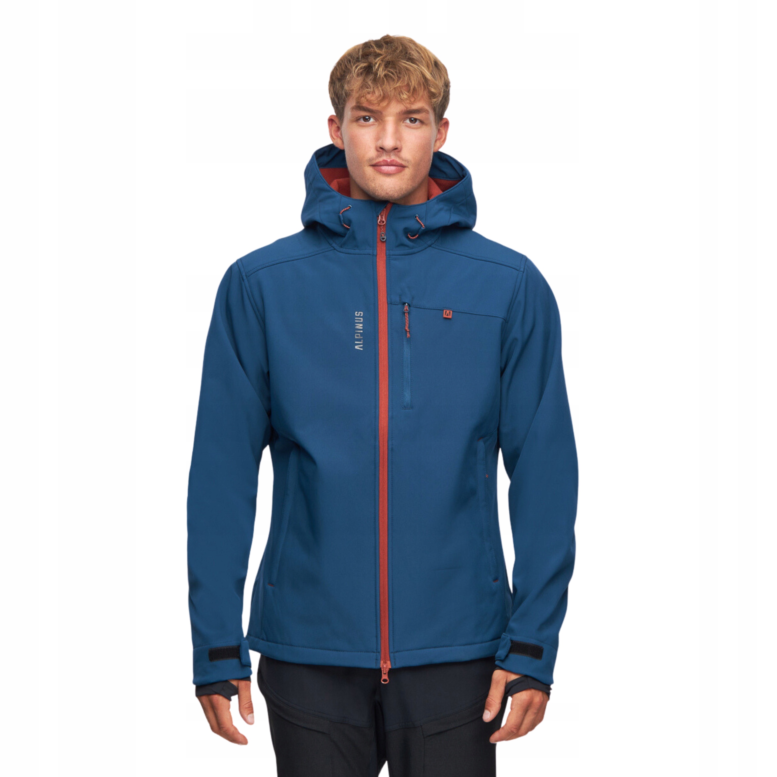 Kurtka Softshell Alpinus Męska Przeciwdeszczowa Aso Niebieska Z Kapturem L
