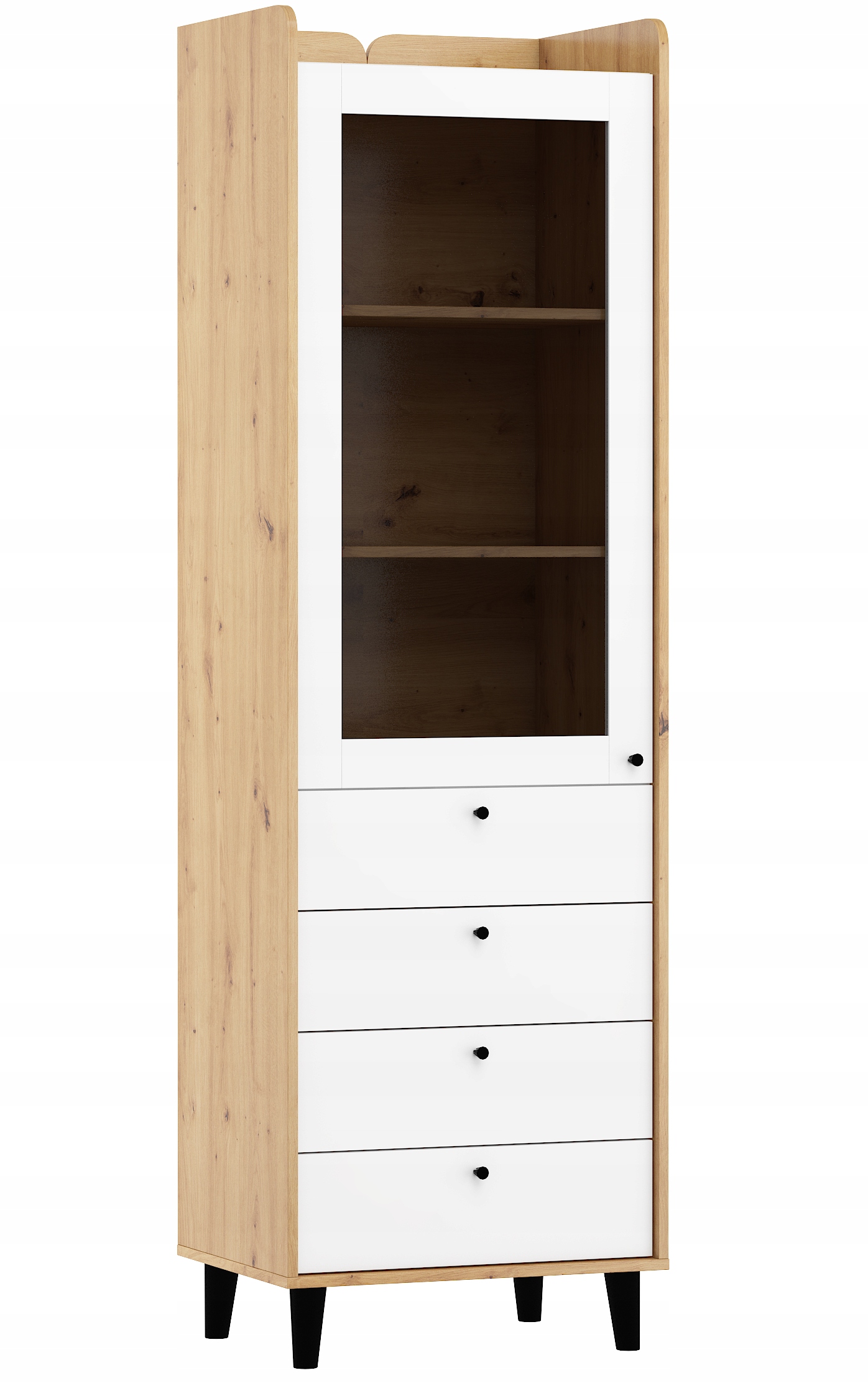 Vitrína Dolce DOL-27 skříňka artisan bílý lesk