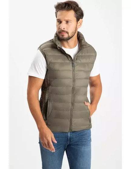Bezrękawnik męski krótka kamizelka jesienna pikowana khaki Cross Jeans L