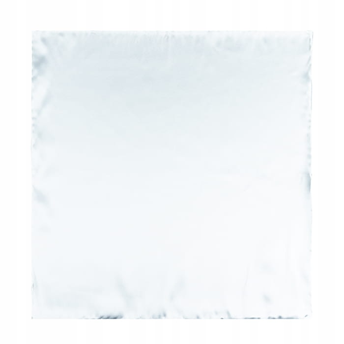 Poszetka jedwabna biała obszyta ręcznie EM 13 Wzór dominujący geometryczny