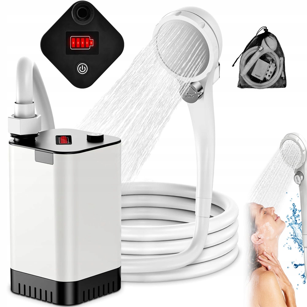 Prysznic Turystyczny Bezprzewodowy 5200mah Z Hakiem Przyssawką Do Campingu