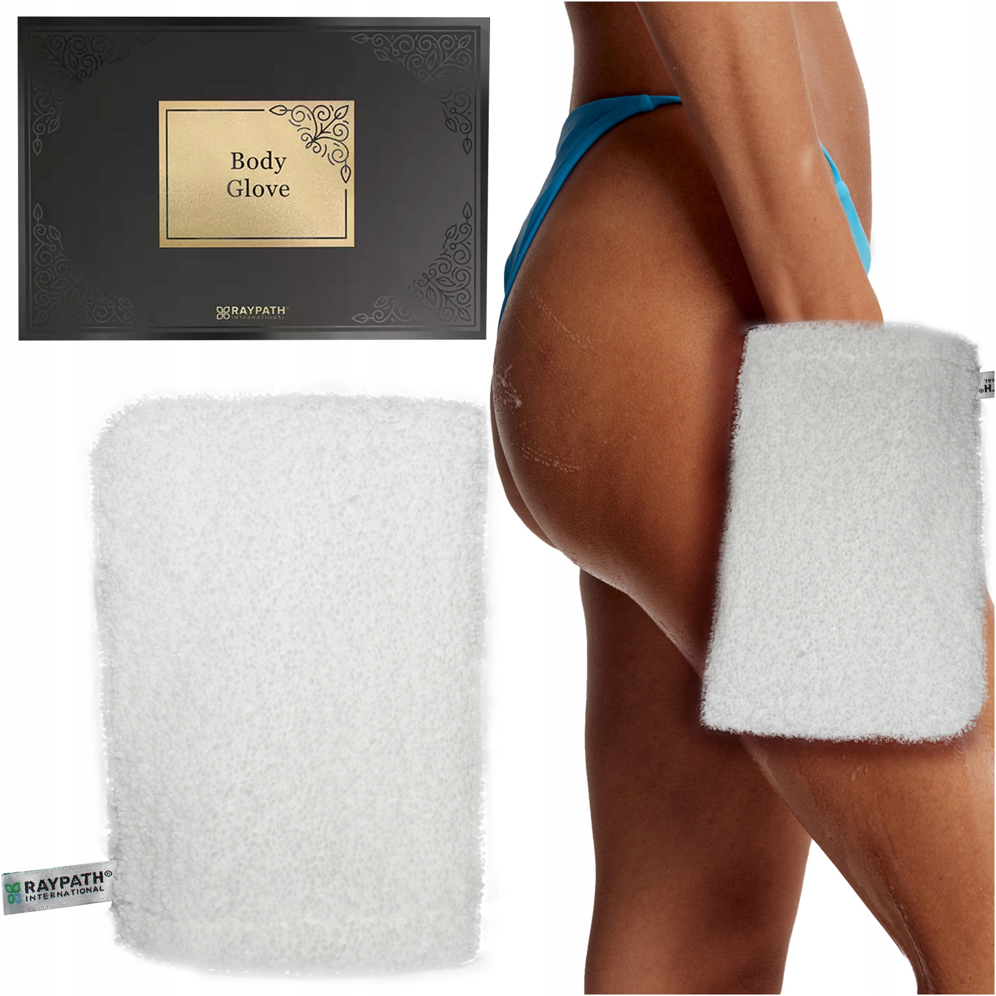 Měkká rukavice Body Glove Raypath pro péči o mytí těla pokožky zad