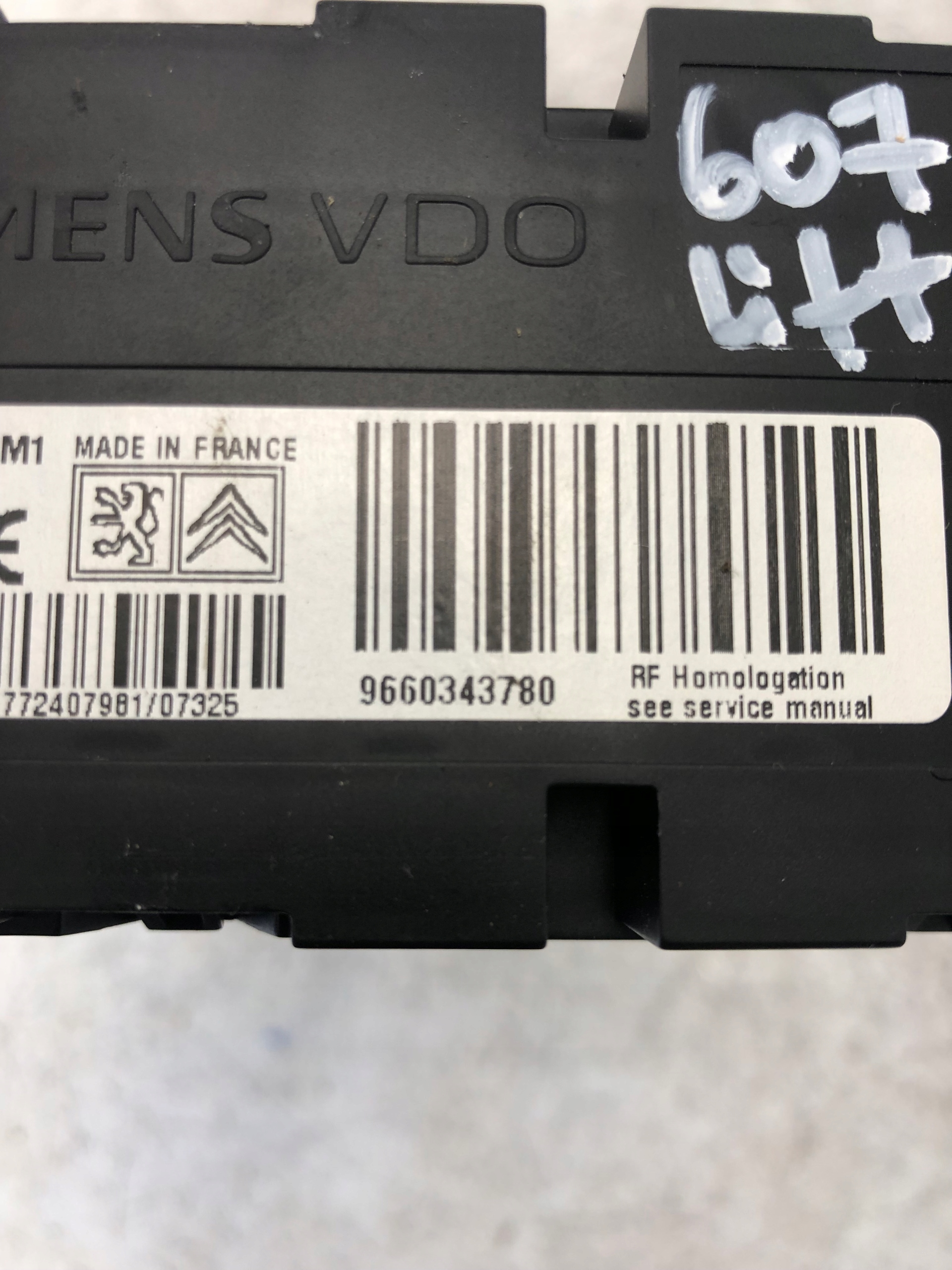 modulo ECU PEUGEOT 607 LIFT 9660343780