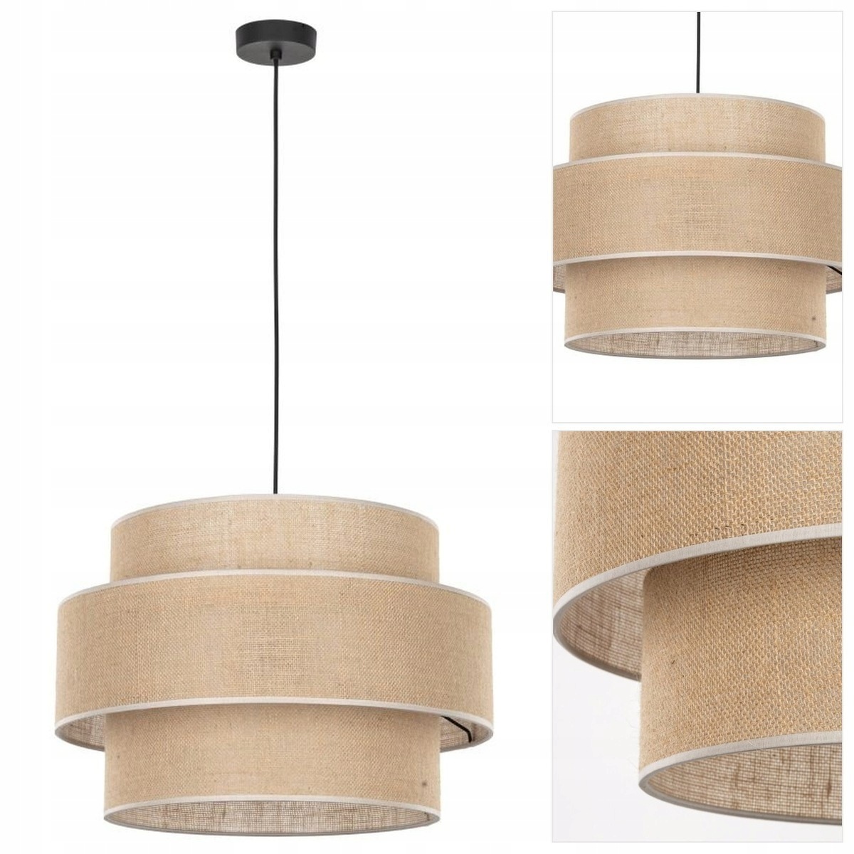 Závěsná lampa Calisto béžová, útulná atmosféra v jídelně Tk Lighting