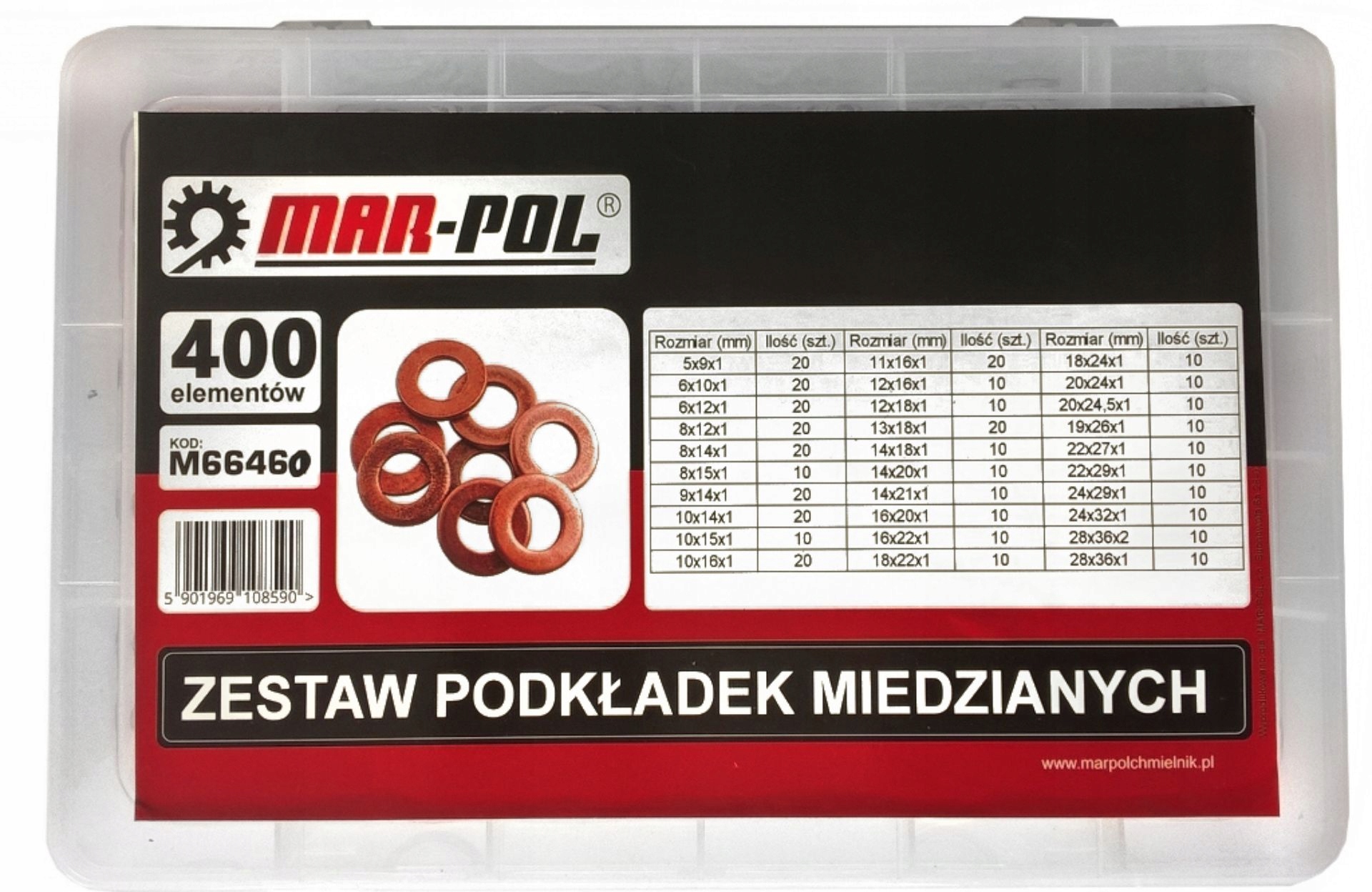 PODKLADKI MIEDZIANE PODKLADEK MIEDZIANYCH 400SZT Producent code M66460