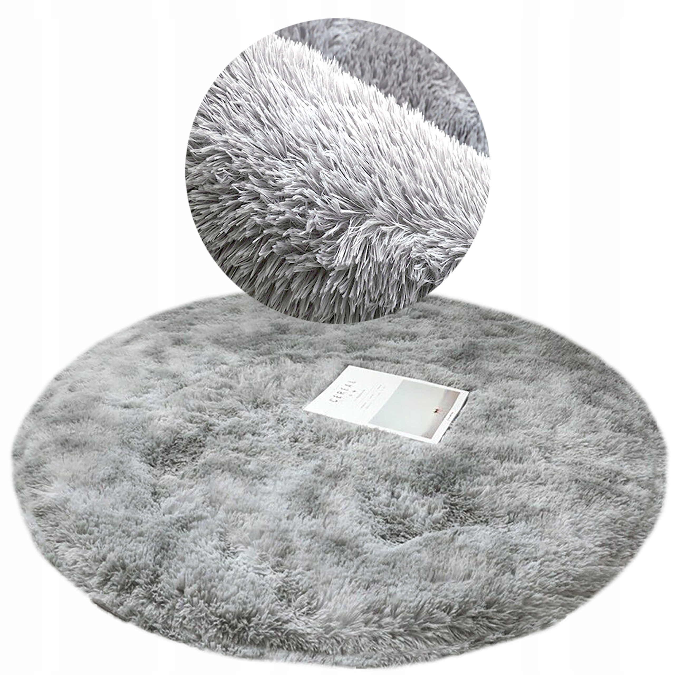 Koberec Kulatý 200 cm Kožešinový Shaggy do obývacího pokoje Plyšový Měkký XXL