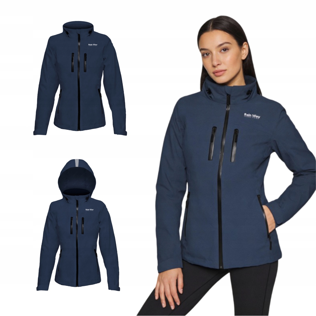 Dámská námořnická bunda s kapucí, zateplená, větruodolná, modrá, velikost L