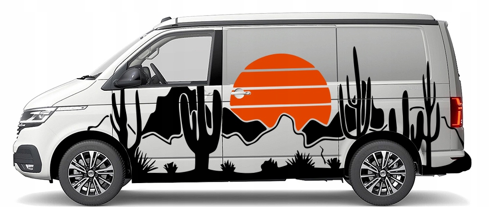 NAKLEJKA Grafika na kamper przyczepę PUSTYNIA KAKTUS DESERT Western 90x280 Producent MGDesign