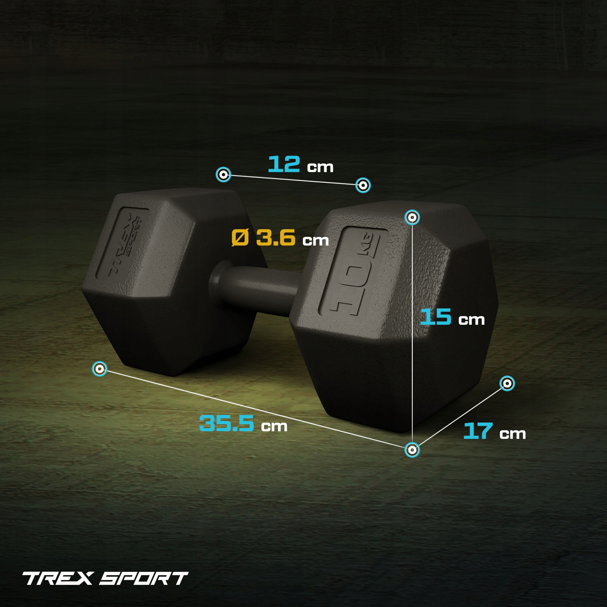 Hantle hantelki ciężarki zestaw do ćwiczeń 2x10kg Trex Sport Marka Trex Sport