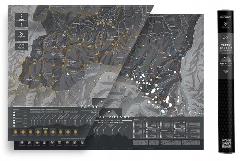 

Tatry Polskie Mapa Zdrapka Czarna Vip