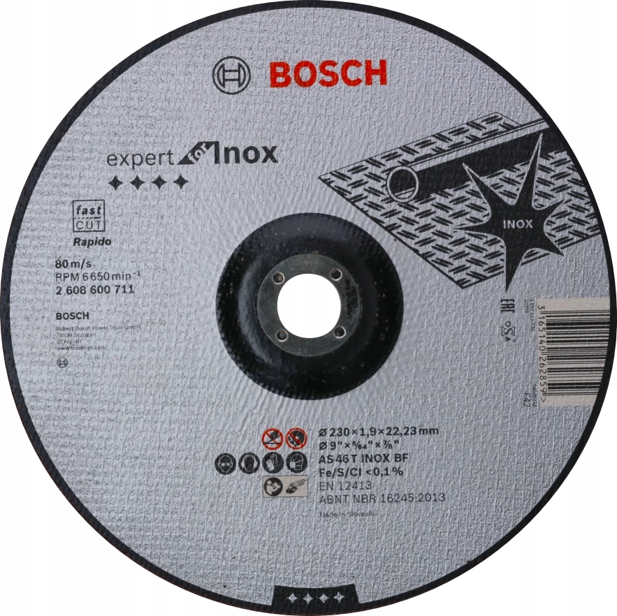 

Tarcza Korundowa Do Cięcia Stali Inox 230mm Bosch