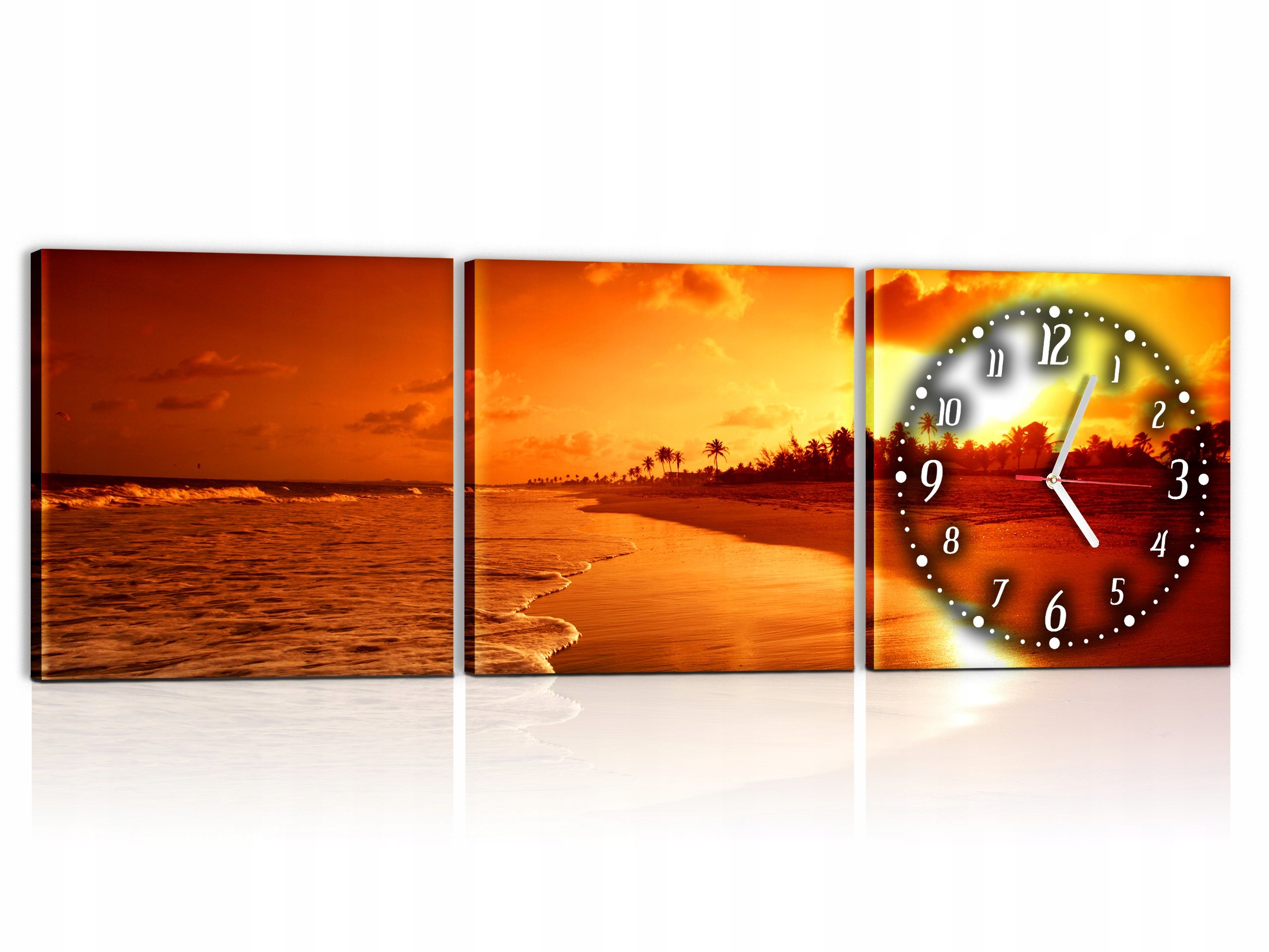 

Tryptyk Obrazy Z Zegarem 150x50 obraz i zegar 2w1