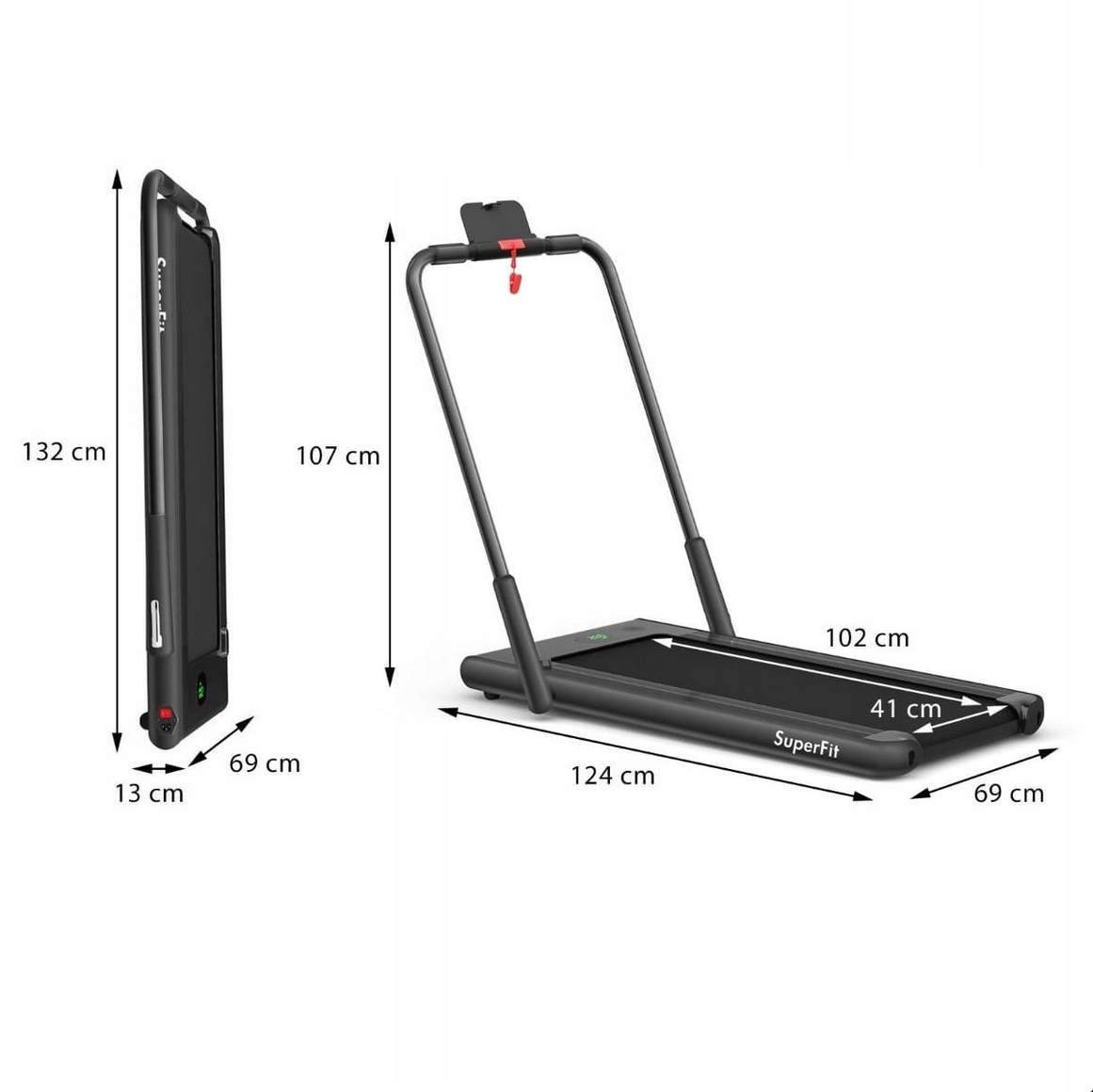 Bieżnia treningowa elektryczna LCD do 120kg pilot, głośniki aplikacja 550W EAN (GTIN) 0794094640012