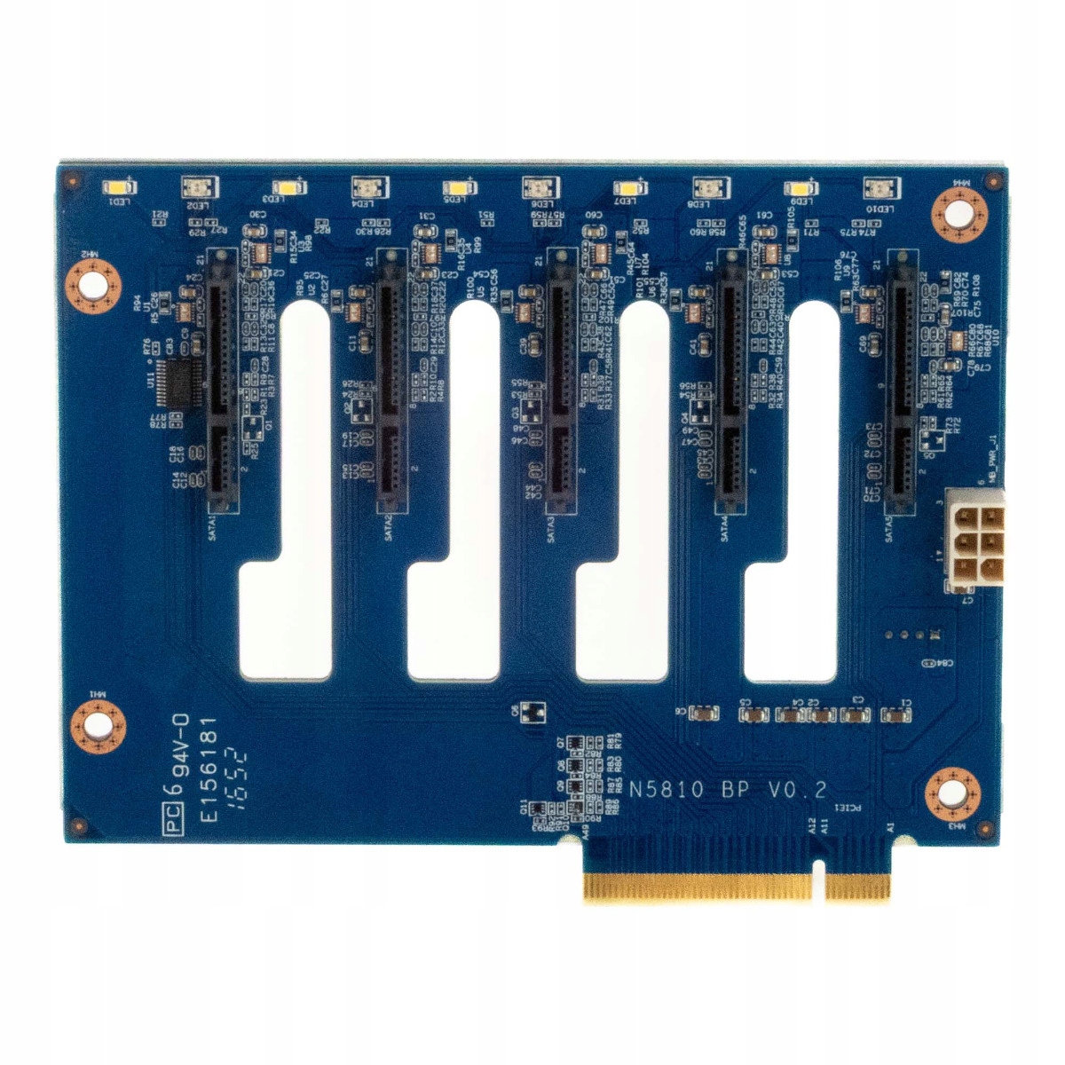 Thecus N5810 Bp V0.2 4301-0763-11 5x Sata Hdd Backplane pro N5810