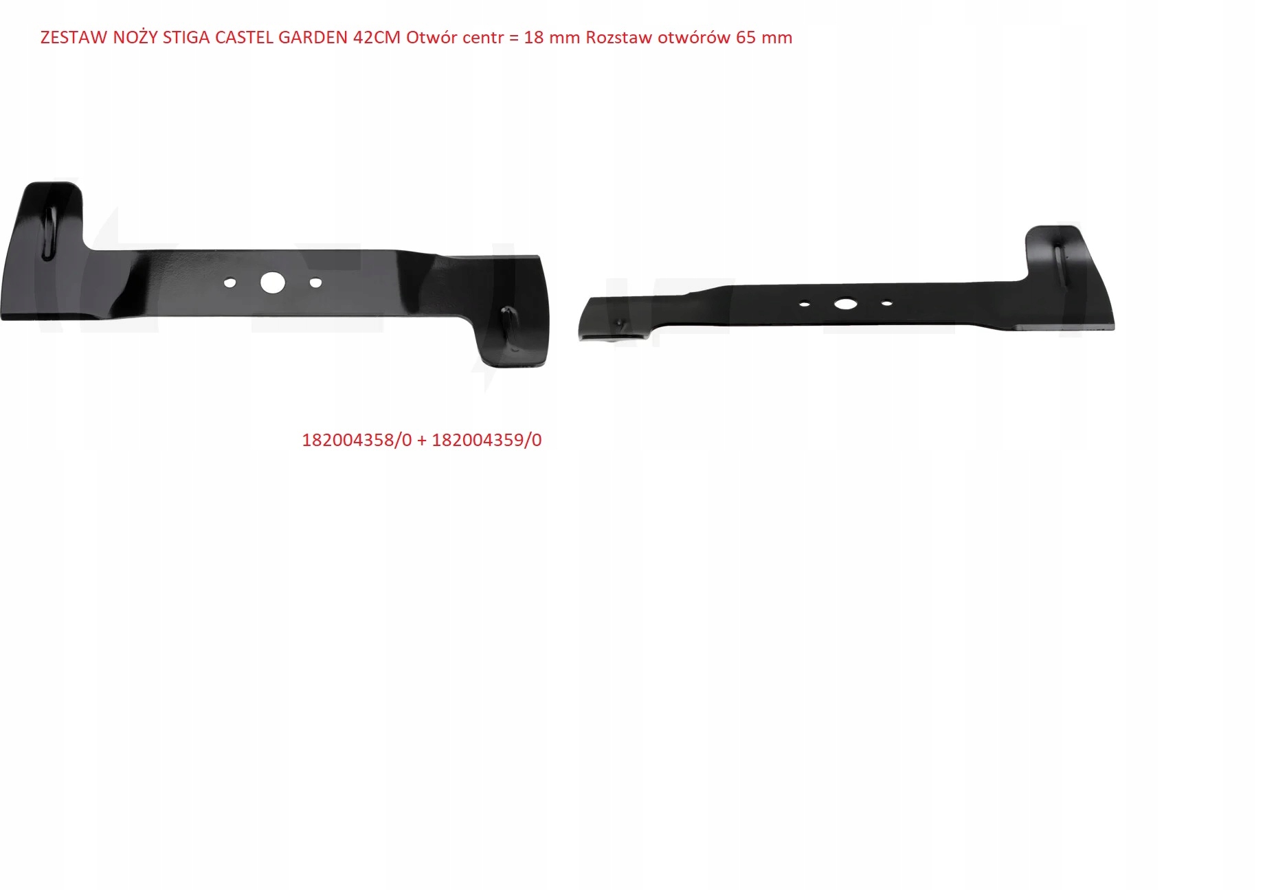 Komplet noży Stiga CastelGarden Mountfield 42cm prawy lewy 182004358/59
