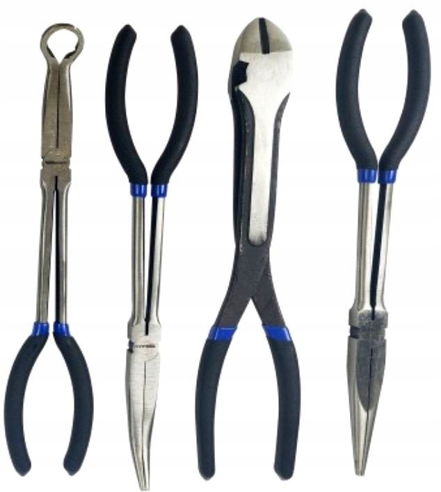 ZESTAW SZCZYPIEC DŁUGICH PROSTE, KĄTOWE, DO PRZEWODÓW ŚWIEC, TNĄCE 9 szt Marka Magnus