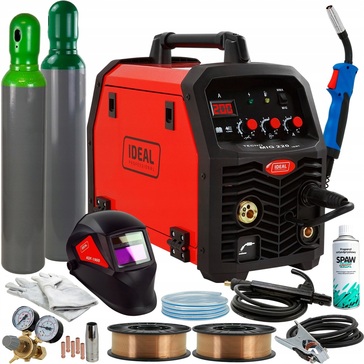 Spawarka inwertorowa Migomat Ideal Tecnomig 220A Mag Mma 230V Igbt