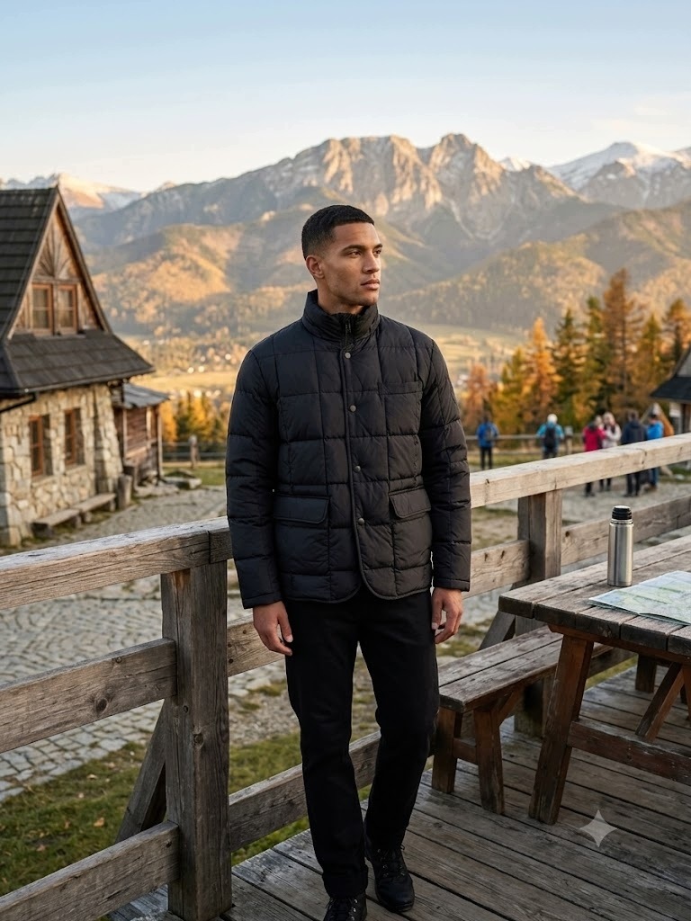 New West Story Černá Prošívaná Bunda S Kapsami A Stojáčkem XL 7FA