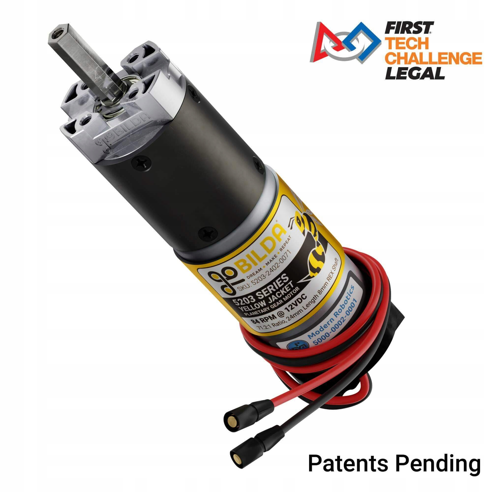 Motor s planetovou převodovkou žlutým krytem sýra