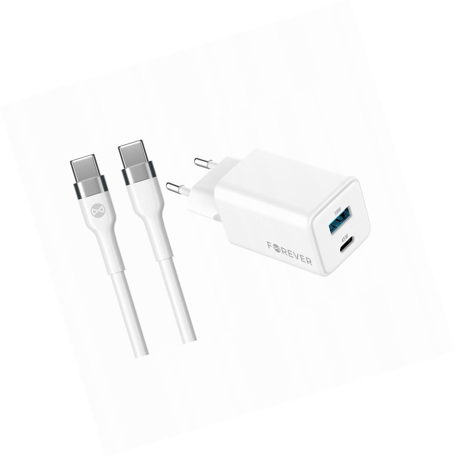 Szybka ładowarka GaN 45W 2 wejścia Usb i Usb-c z kablem do Xiaomi 12 Pro