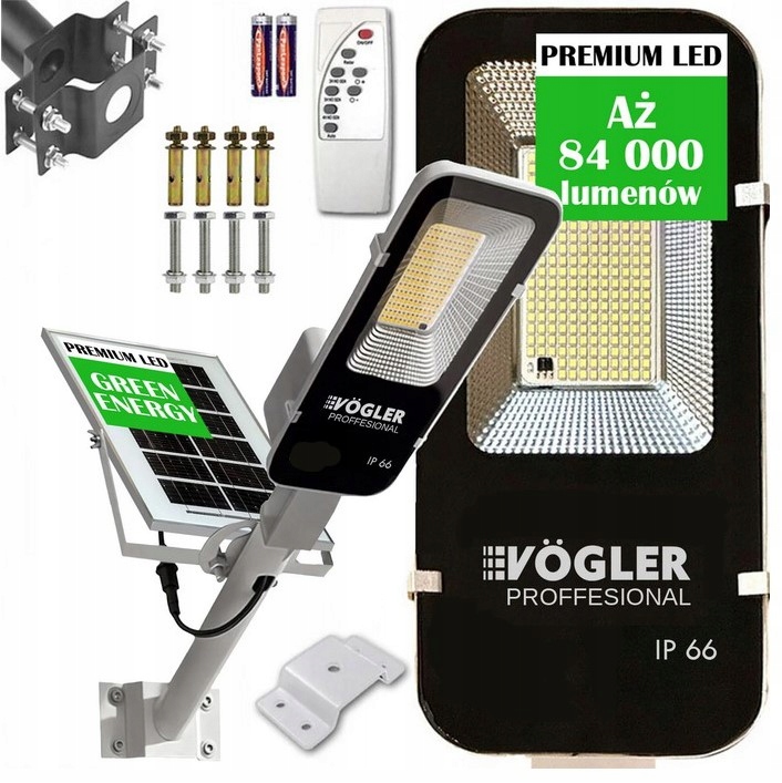 Latarnia Ogrodowa Lampa Solarna Na Słup Mocna 1000W Led Uliczna Led