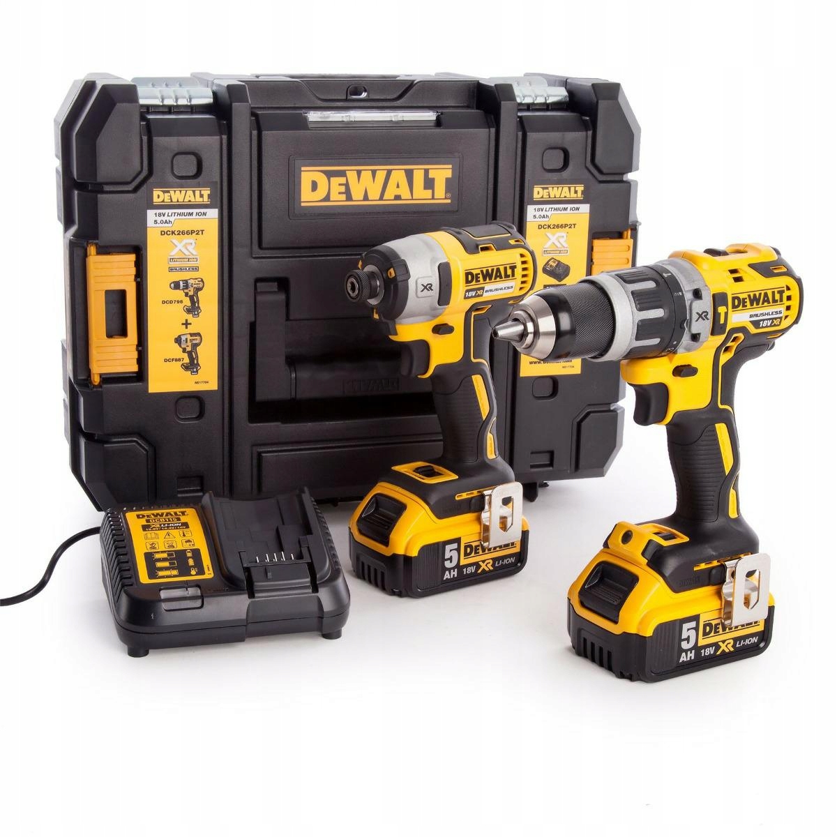Dewalt Komplet Combo 18V Šroubovák DCD796 Šroubovák DCF887 2x5Ah Kufer