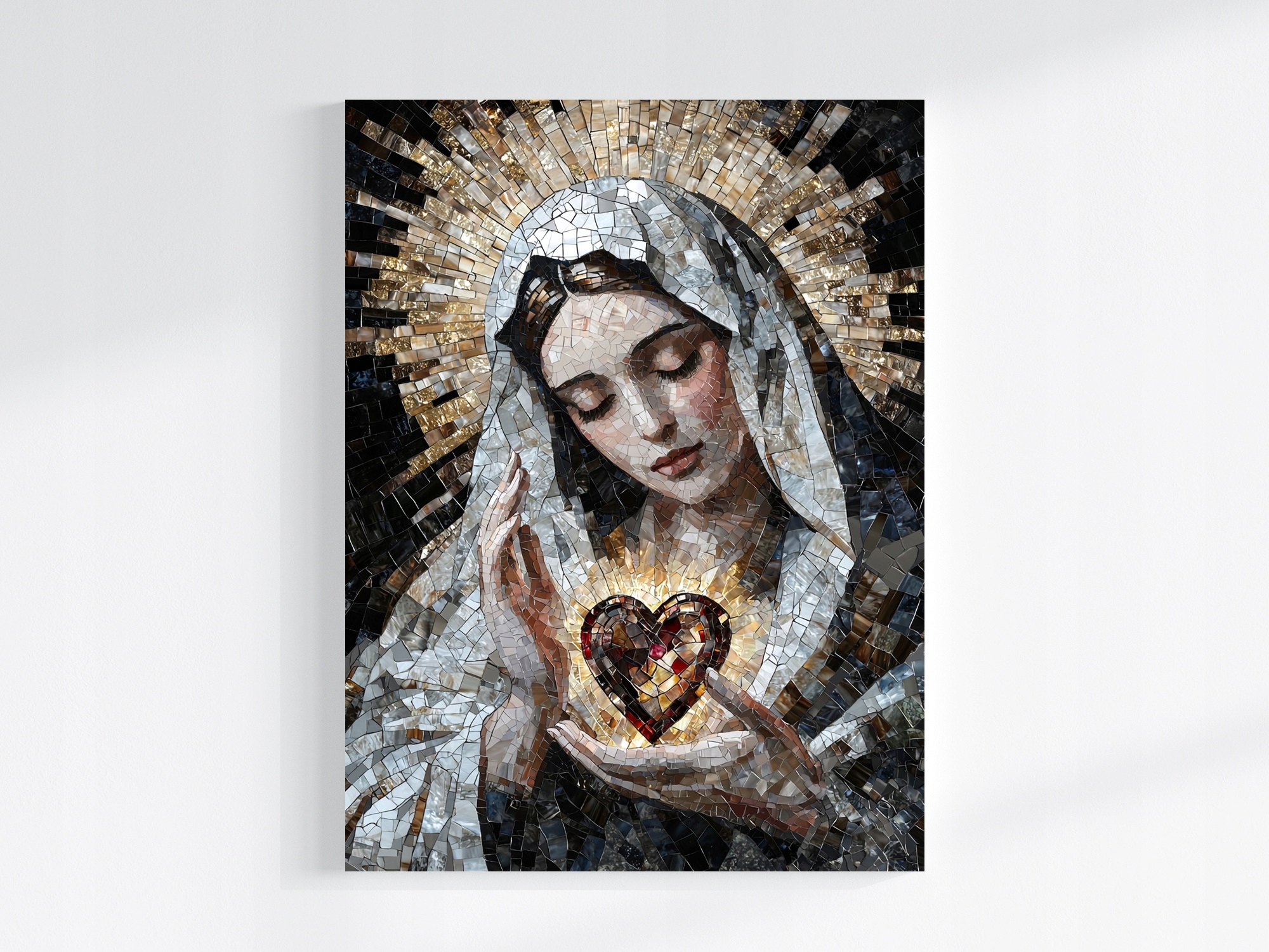 Obraz Na Plátně Canvas Náboženství Víra Mozaika Matka Boží Marie 75x100