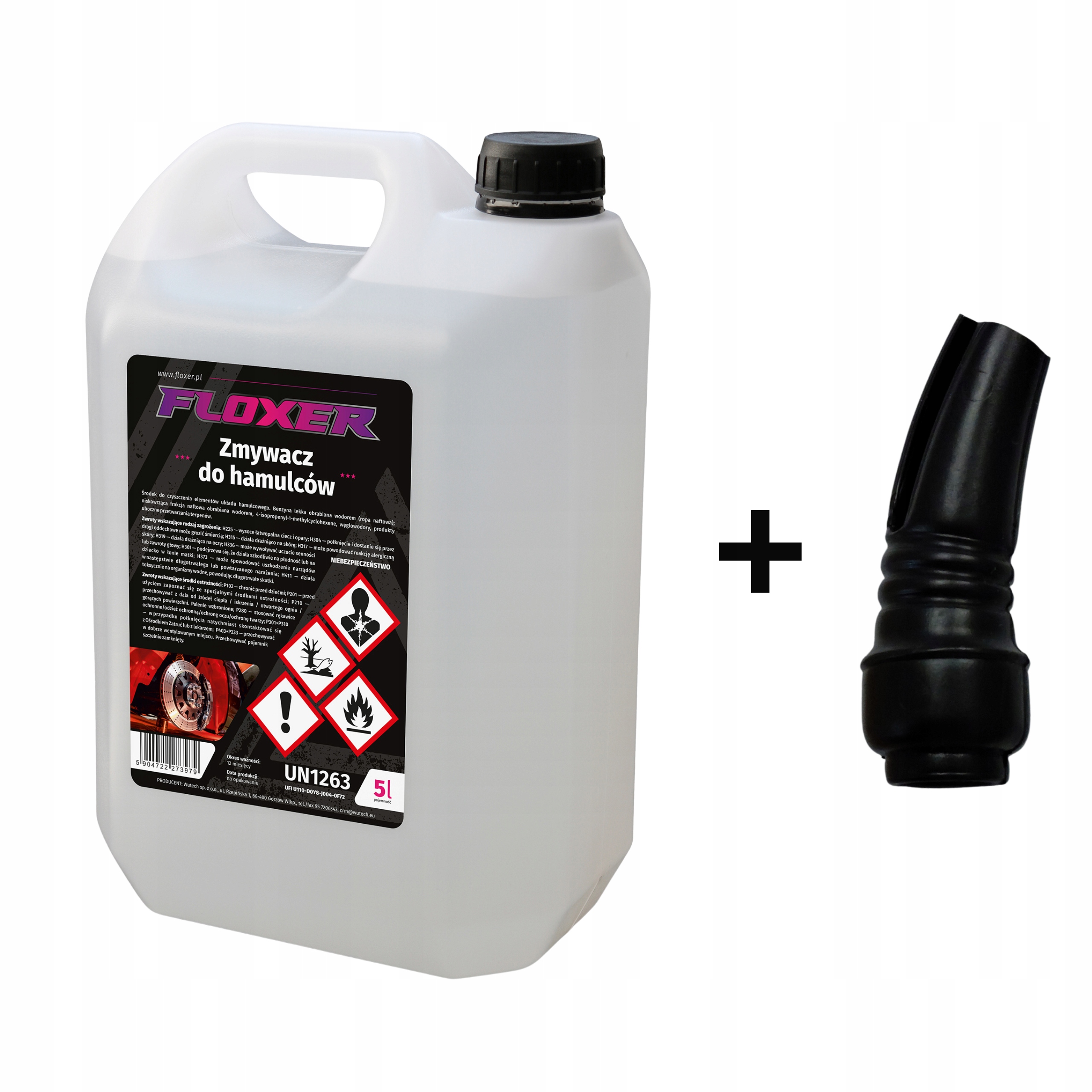 Zmywacz do Hamulców 5L lejek Floxer brake cleaner do tarcz odtłuszczacz