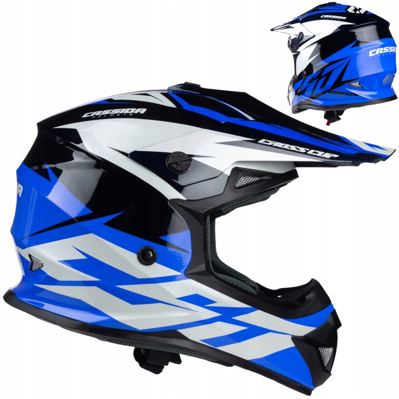 Motocyklová prilba Cross Cup/Two okuliare, kukla, čierny mat Xs
