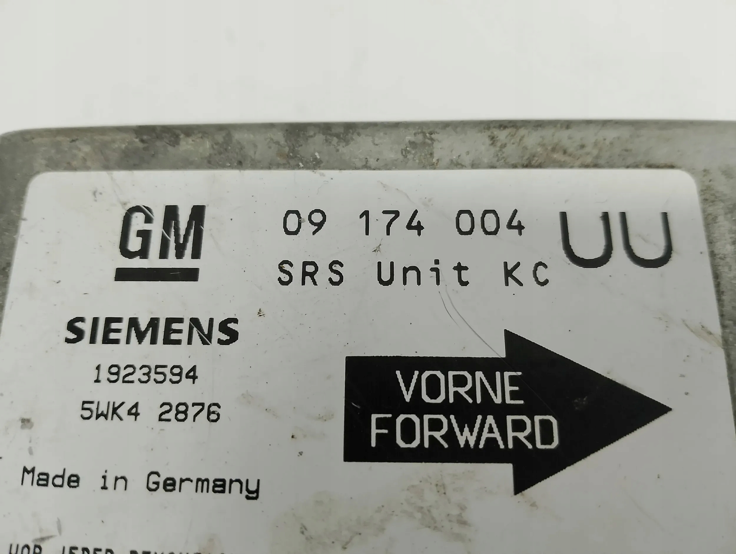 Opel Astra G 2000 Moduly airbag powietrznych