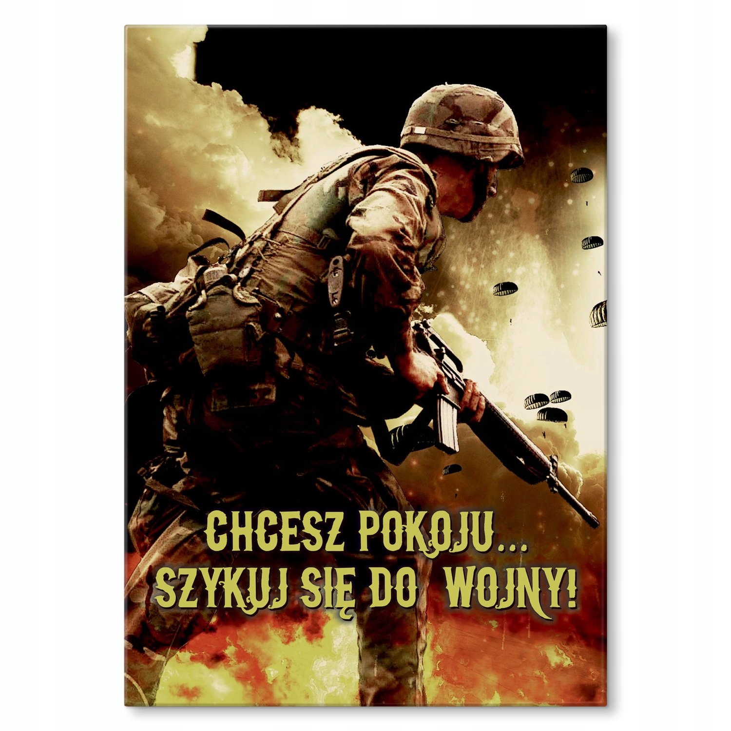 Kovový plakát Připravte se na válku! Dárek 22 x 31 cm