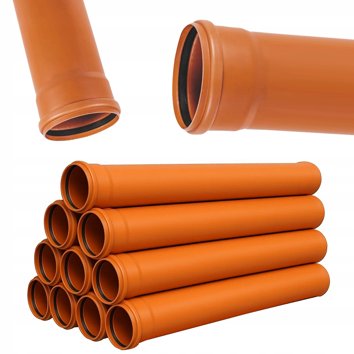 Rura Kanalizacyjna Pvc 160 SN4 fi160 2M 20 mb 10 szt Pomarańczowa