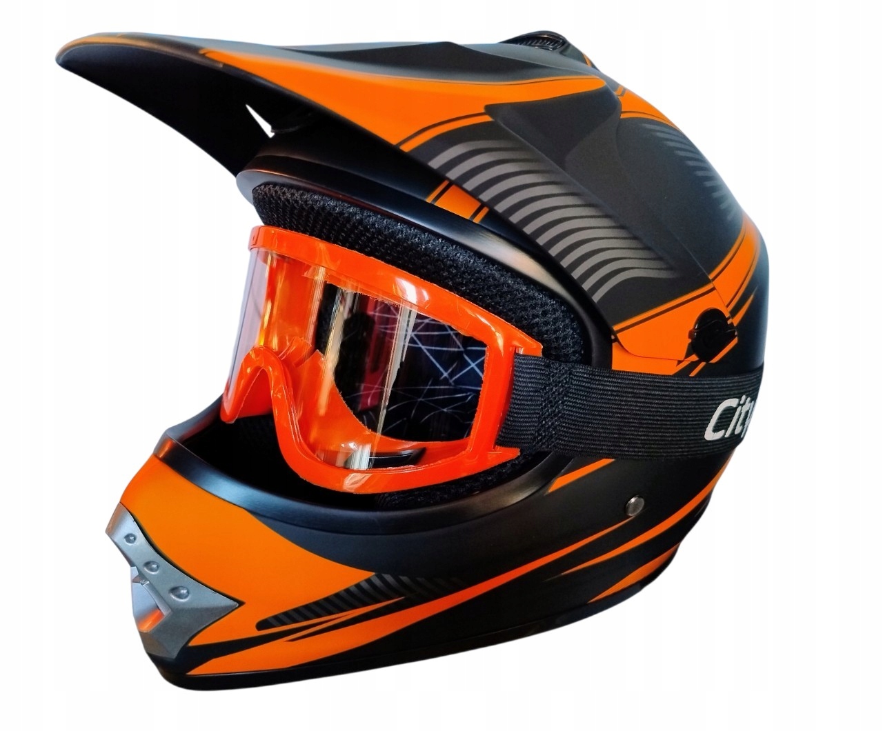 Detská prilba Cross Okuliare Enduro Štvorkolka Atv Bmx Cross Kolobežka L 57-58 cm