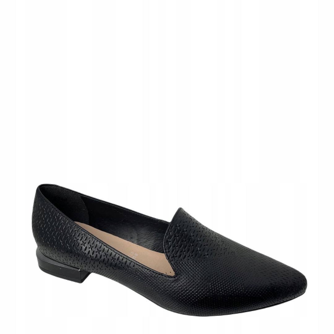 Dámské kožené baleríny Arka 6148/0308 Černá 39, Černá
