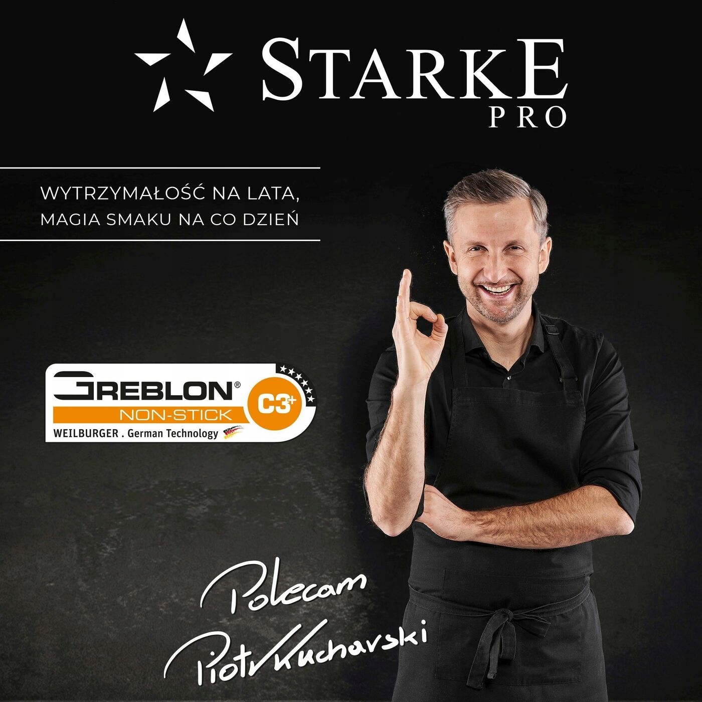 LUX PATELNIA DUŻA z powłoką kamienną Starke Pro Kolor czarny