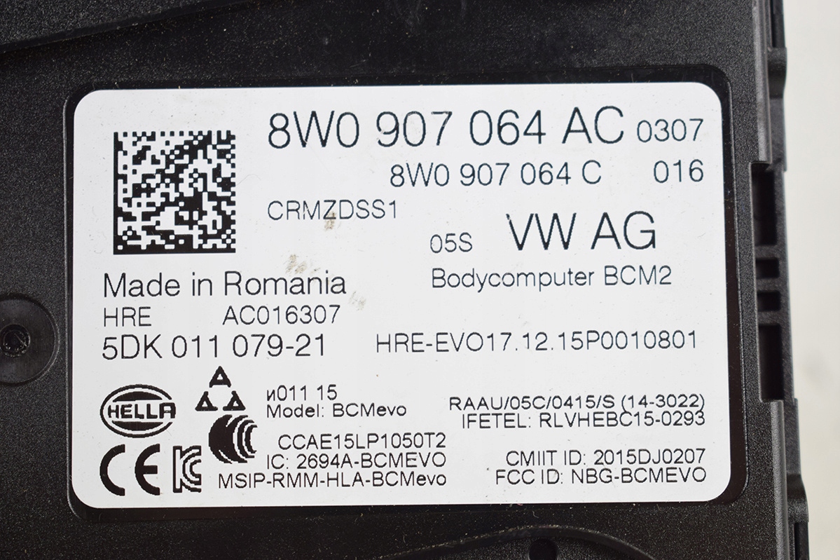 comfort control unit * BCM AUDI A4 B9 8W0907064AC
