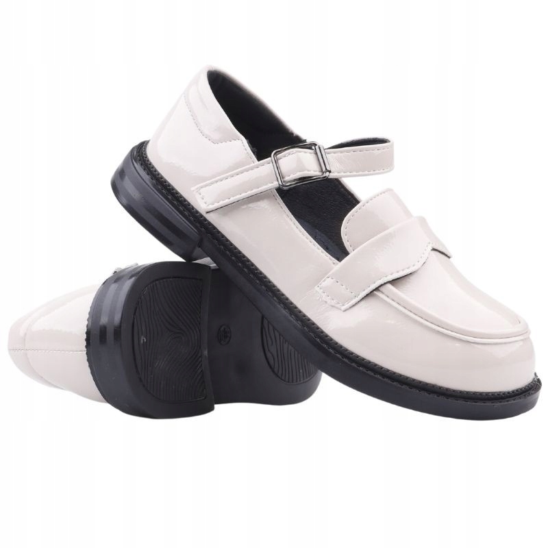 MOKASYNY DZIEWCZĘCE SPRZĄCZKA LAKIEROWANE PÓŁBUTY