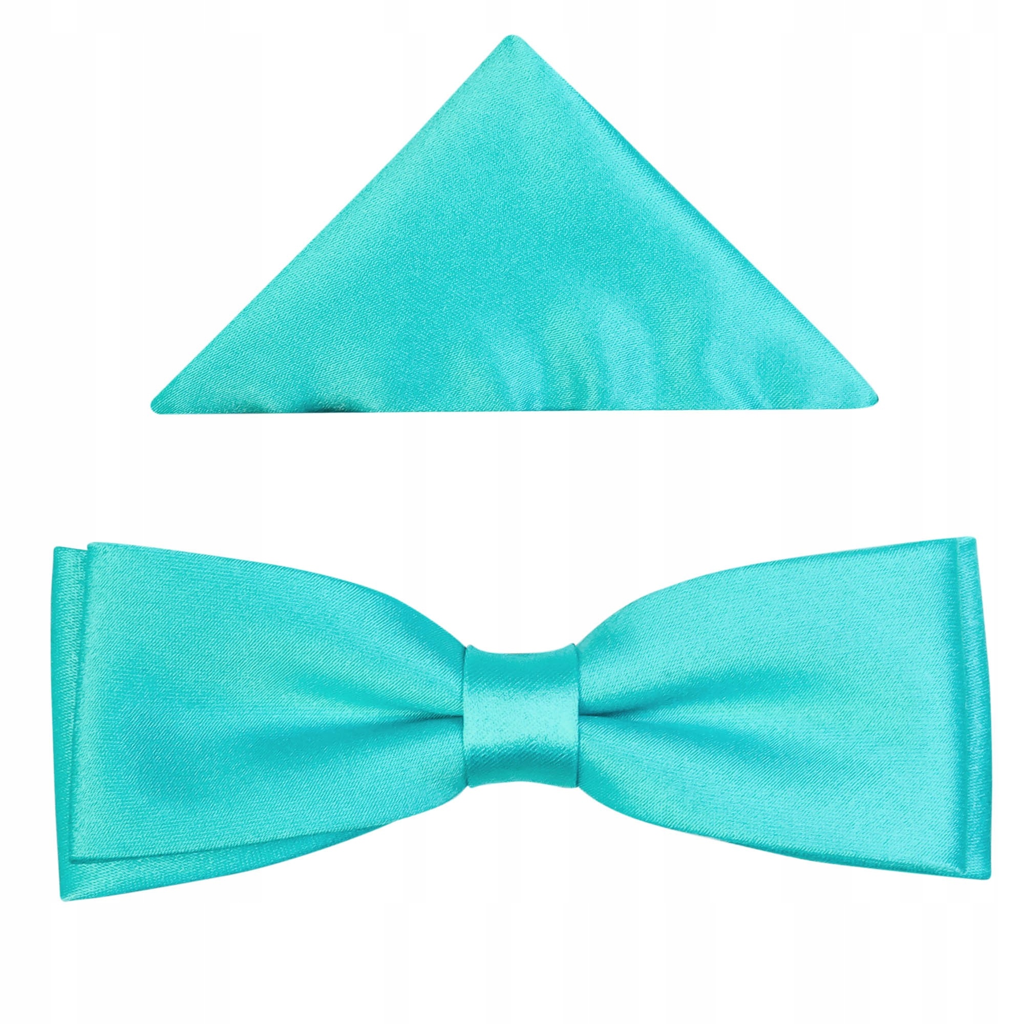 

Jasnoturkusowa mucha muszka slim + poszetka B73