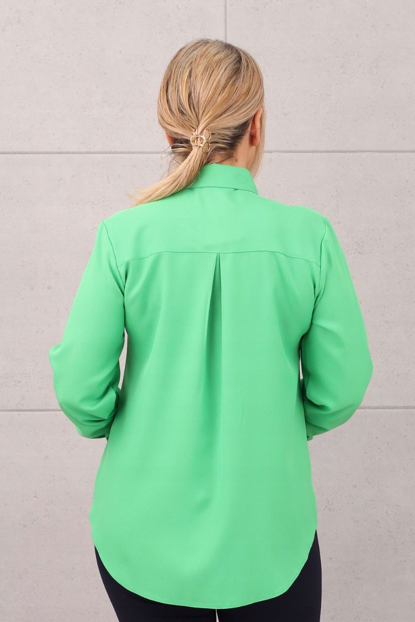 KOSZULA DAMSKA KLASYCZNA ELEGANCKA KOŁNIERZ Kolor zielony