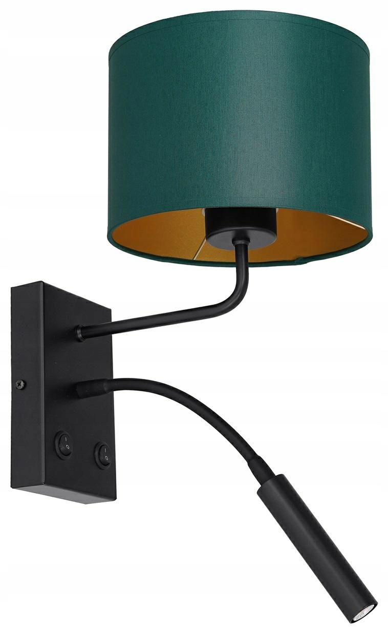 Nástenná lampa Arden zelená zlatý valec 1xE27+G9 nastaviteľná