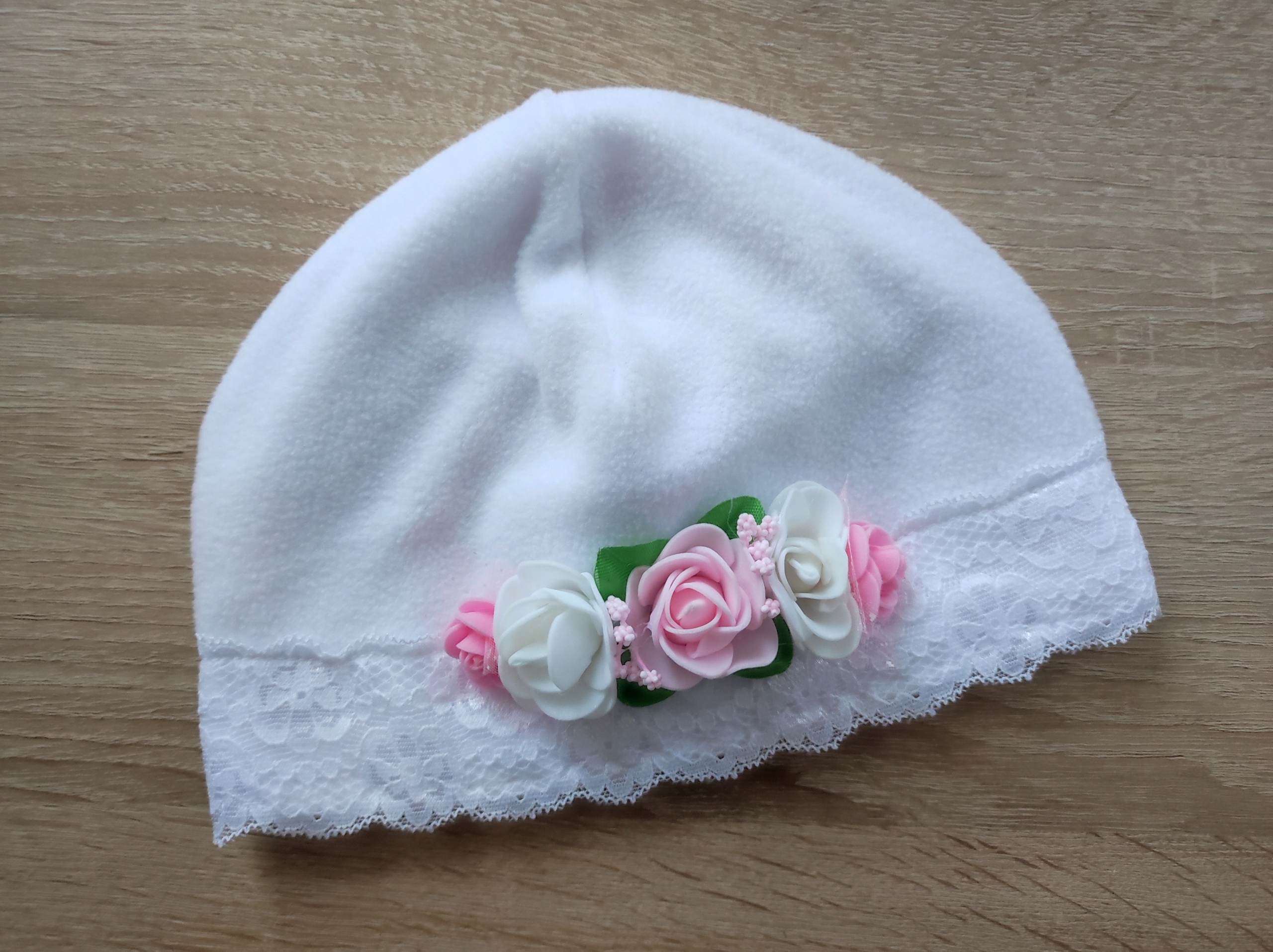 KELLO - Czapeczka + chustka na chrzest BIAŁA Marka bez marki