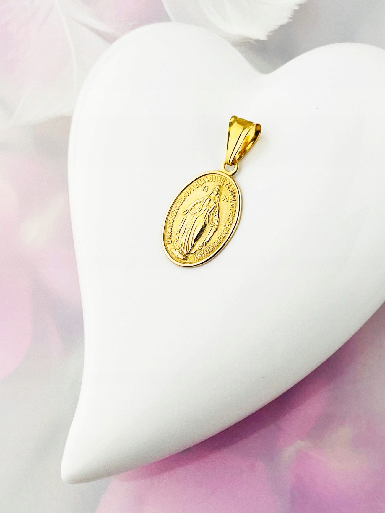 Zlatý Medailonek Přívěsek Matka Boží Zázračný medailonek škapulíř