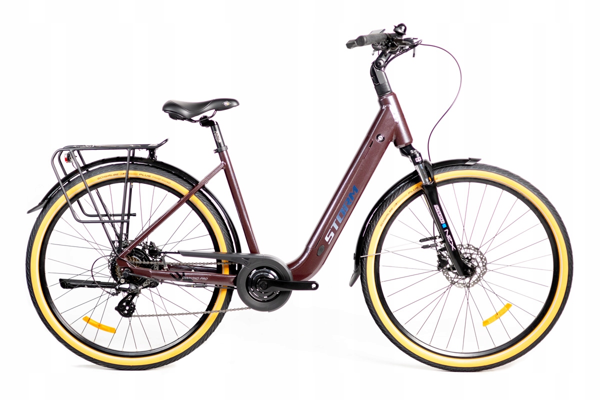 Rower elektryczny Storm E-diamond Pro 28 Lady śliwka brokat/czarny 19