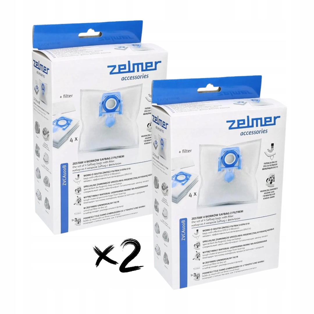 Oryginalne worki Zelmer Safbag ZVCA100B do odkurzaczy 8 szt.