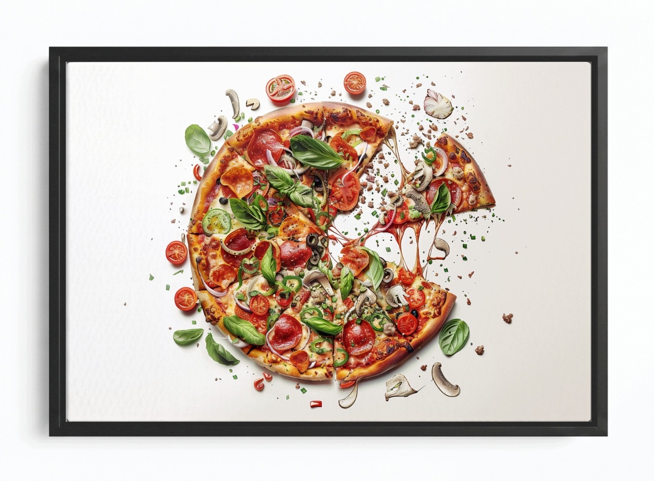 Obraz Rám Americká Krabička Vaření Jídlo Italská Kuchyně Pizza 60x40