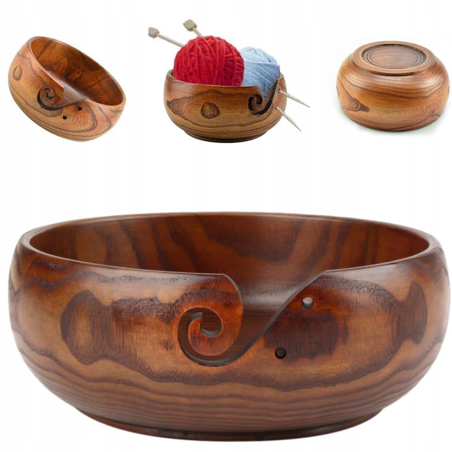 Dřevěná Miska Na Háčkovací Přízi 17cm